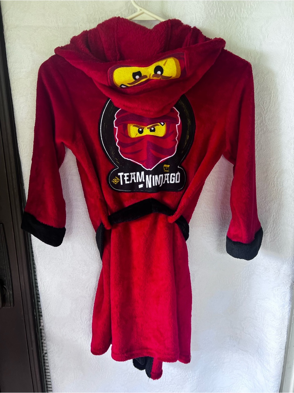 Kids' Red Hooded Bathrobe